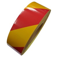 5007 Class 2 Striped Reflective Tape, Red/Yellow - 45 Metre Rolls