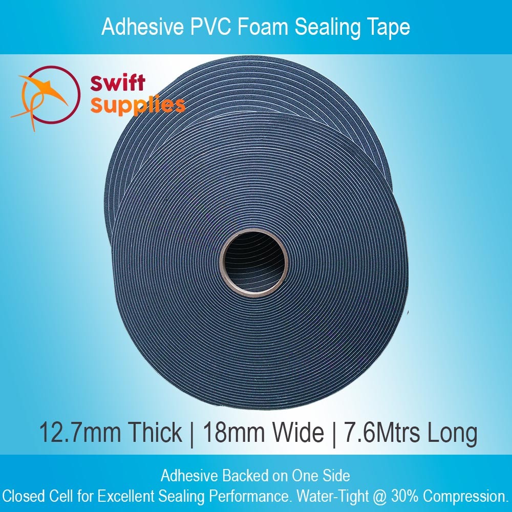 Adhesive PVC Foam Tape - 12.7mm Thick Rolls (#3112)