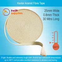 Kevlar Aramid Insulation Tape - 0.8mm Thick x  25mm Wide x 30 Metres Long