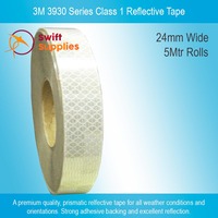 3M 3930 Class 1 High Intensity Reflective Tape, White - 24mm x  5Mtrs