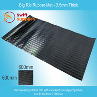 Big Rib Rubber Mat 3.5mm Thick x 600mm Wide x  600mm Long