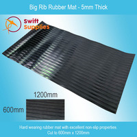 Big Rib Rubber Mat 5mm Thick x 600mm Wide x 1200mm Long