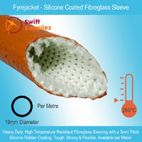 Fyrejacket - Silicone Coated Fibreglass Sleeve -  19mm ID (Per Metre)