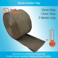 Basalt Insulation Tape - 1.6mm Thick x  25mm Wide x  5 Metres