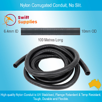 Nylon Corrugated Conduit -  6.4mm ID x 10mm OD x 100 Metres Long