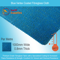 Blue Vertex Coated Fibreglass Cloth - 0.8mm Thick x 1000mm Wide, Per Metre