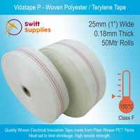 Vidatape P Woven Polyester Electrical Tape - 0.18mm x 25mm x 50Mtrs