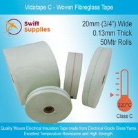 Vidatape C Woven Fibreglass Electrical Tape - 0.13mm x  20mm x 50Mtrs