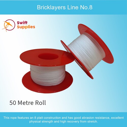 Bricklayers Line - No. 8 - White - 50 Metre Roll