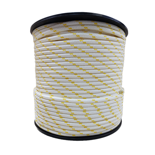 Double Braided Polyester Yacht Rope - 6mm Dia. - Yellow Fleck (Per Metre)