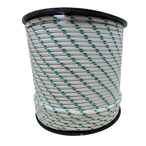 Double Braided Polyester Yacht Rope - 6mm Dia. - Green Fleck (Per Metre)