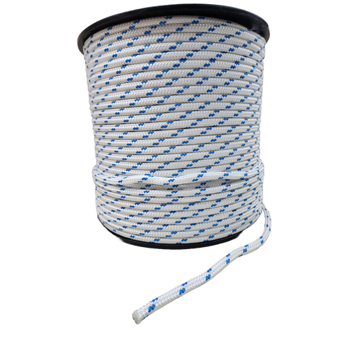 Double Braided Polyester Yacht Rope - 6mm Dia. - Blue Fleck (Per Metre)