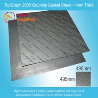 Topgraph 2000 Graphite Gasket Sheet - 1mm Thick x  495mm Square