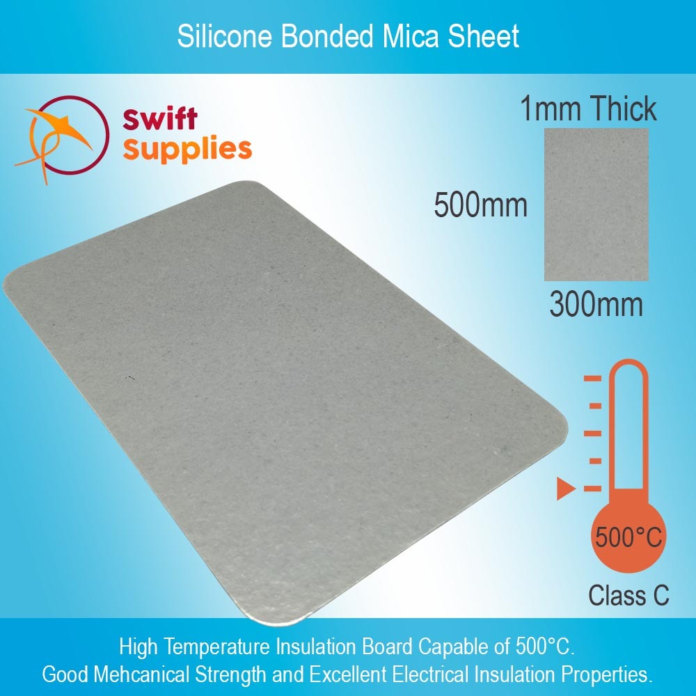 Silicone Bonded Mica Sheet 1mm Thick x 300mm X 500mm