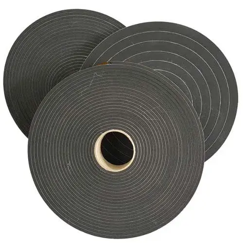 Adhesive Sponge Rubber Neoprene Tape - 12.7mm Thick Rolls (#6112)